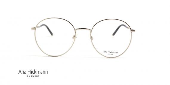 عینک طبی آناهیکمن فریم فلزی گرد نقره ای - عکس از زاویه روبرو