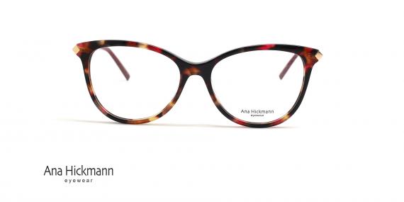 عینک طبی زنانه آناهیکمن فریم کائوچویی گربه ای قهوه ای هاوانا دسته چرخشی - عکس از زاویه روبرو