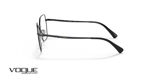 عینک طبی وگ فریم فلزی چند ضلعی رنگ مشکی - عکس از زاویه کنار