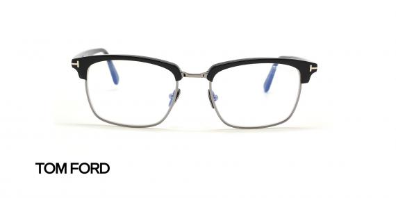 عینک طبی کلاب مستر مشکی نقره ای تام فورد - عکس زاویه روبرو