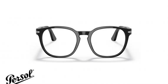 عینک طبی کائوچویی مشکی رنگ پرسول - زاویه روبرو