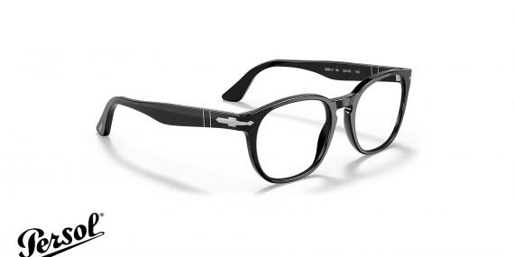 عینک طبی کائوچویی مشکی رنگ پرسول - زاویه سه رخ