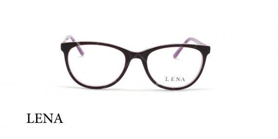 عینک طبی گرد لنا - LENA LE357 - بنفش - عکاسی وحدت - زاویه روبرو
