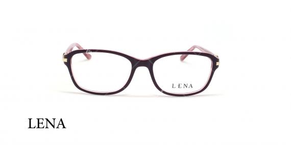 عینک طبی مستطیلی لنا - LENA LE358 - مشکی صورتی - عکاسی وحدت - زاویه روبرو