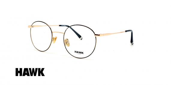عینک طبی فلزی هاک - HAWK HW 7233 - عینک وحدت - عکس زاویه سه رخ