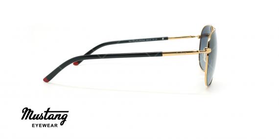 عینک آفتابی خلبانی پلاریزه موستانگ - MUSTANG POLARIZED MU1741 - طلایی مشکی - عکاسی وحدت - زاویه کنار