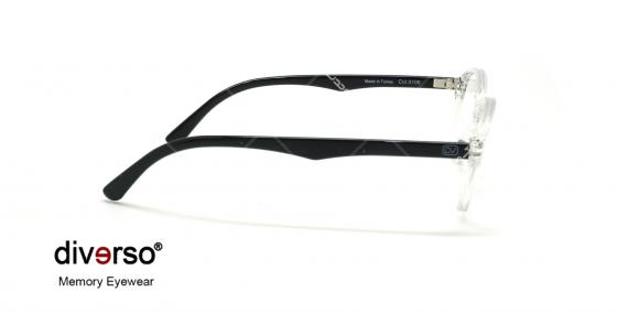 عینک طبی بچگانه دیورسو - DIVERSO DV1406 - سفید مشکی  - عکاسی وحدت - زاویه کنار