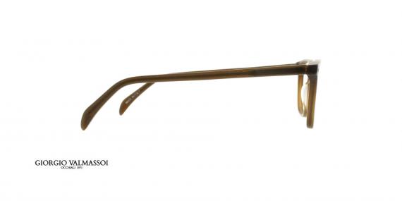 عینک طبی کائوچویی جورجیو والماسو فریم قهوه ای مستطیلی - عکس از زاویه کنار