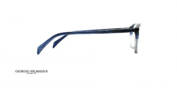 عینک طبی کائوچویی جورجیو والماسو فریم مربعی تنالیته آبی - عکس از زاویه کنار