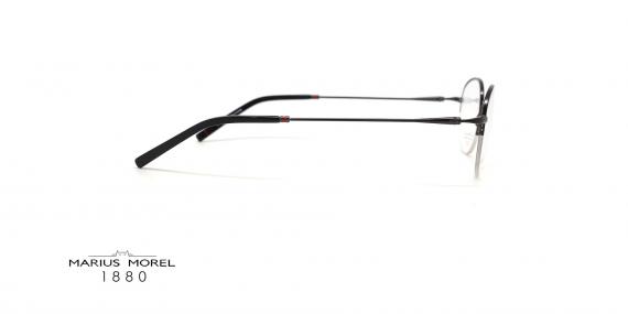عینک طبی زیر گریف ماریوس مورل فریم فلزی مشکی و بیضی - عکس از زاویه کنار