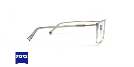 عینک طبی کائوچویی مستطیلی زایس - رنگ نقره ای - عکس زاویه کنار
