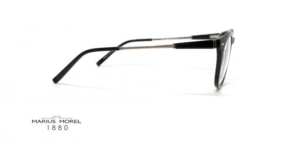 عینک طبی کائوچویی گرد مورل 1880 - MOREL 60126M - مشکی و وسط دسته ها طلایی - عکس از زاویه کنار