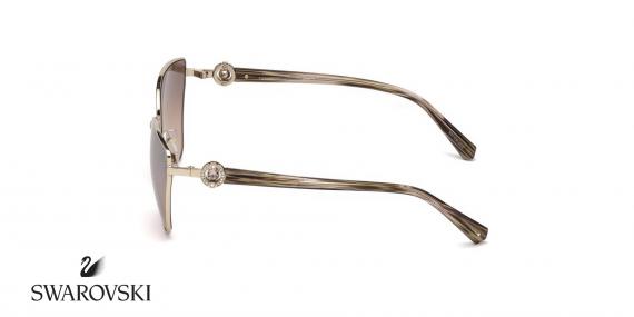 عینک گربه ای فلزی سواروسکی  -SWAROVSKI SW167- فریم طلایی - اپتیک وحدت - عکس زاویه کنار