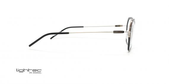 عینک طبی فلزی و کائوچوی لایتک - LIGHTEC 30196L - رنگ مشکی و طلایی - عکس از زاویه کنار
