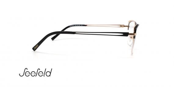 عینک طبی گربه ای فلزی و کائوچویی زیر گریف سیفلد - رنگ طلایی و مشکی - عکس زاویه کنار