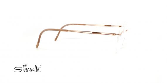 عینک طبی زنانه سیلوئت - فریم گریف گربه ای با دسته های طلایی - عکس از زاویه کنار