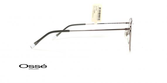عینک طبی فلزی شبه مربع اوسه - فریم مشکی و دسته ها نقره ای با انتهای مشکی - عکس زاویه کنار