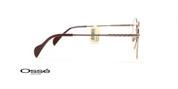 عینک طبی اوسه فریم فلزی طلایی گرد - عکس از زاویه کنار