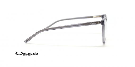 عینک طبی زنانه اوسه فریم کائوچویی گربه ای طوسی شیشه ای - عکس از زاویه کنار