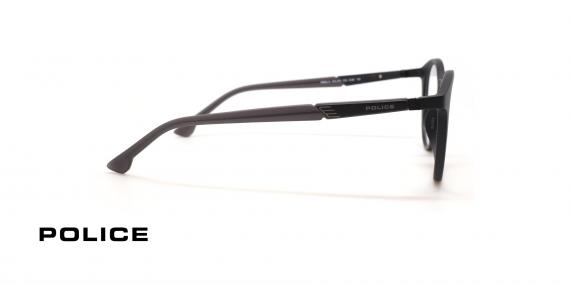 عینک طبی پلیس فریم کائوچویی گرد رنگ مشکی - عکس از زاویه کنار