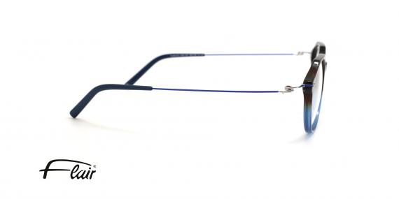 عینک طبی فلر فریم کائوچویی چند ضلعی به رنگ مشکی و آبی تیره به همراه دسته های فلزی باریک - عکس ساز زاویه کنار