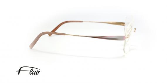 عینک طبی فلر فریم گریف فلزی طلایی رنگ حدقه ها بیضی - عکس از زاویه کنار