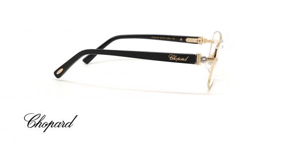عینک طبی روکش طلای شوپارد - فریم طلایی با دسته های مشکی - عکس از زاویه کنار