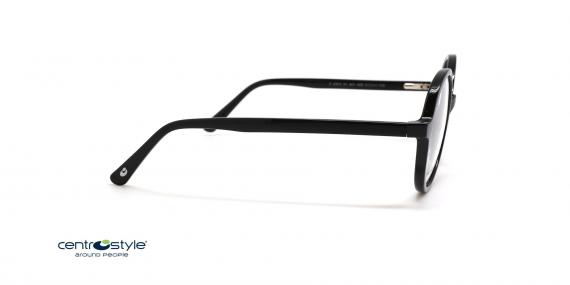 عینک طبی سنترو استایل فریم کائوچویی گرد و رنگ مشکی - عکس از زاویه کنار