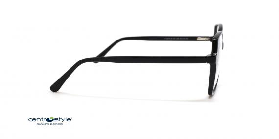 عینک طبی مربعی سنترواستایل فریم کائوچویی و مشکی - عکس از زاویه کنار