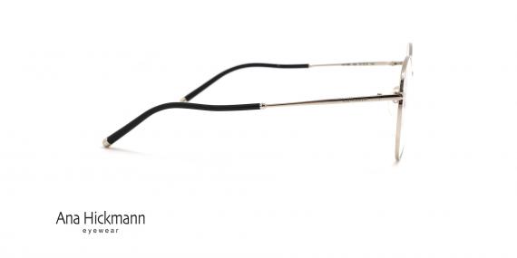 عینک طبی آناهیکمن فریم فلزی گرد نقره ای - عکس از زاویه کنار