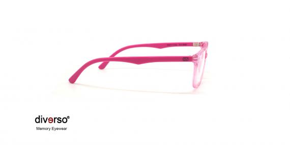 عینک طبی بچگانه دیورسو فریم کائوچویی بیضی صورتی - عکس از زاویه کنار