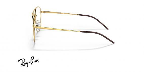 عینک طبی ری بن فریم فلزی شبه خلبانی دوپل طلایی رنگ - عکس از زاویه کنار