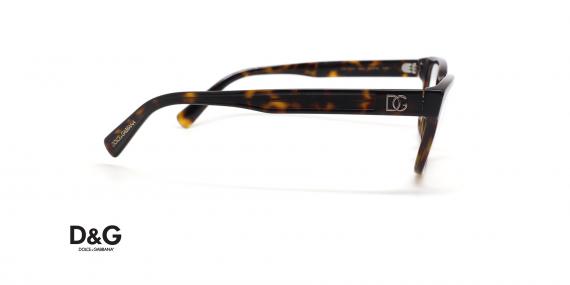 عینک طبی دولچه و گابانا فریم کائوچویی مستطیلی رنگ قهوه ای هاوانا - عکس از زاویه کنار