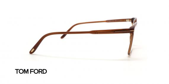 عینک طبی کائوچویی رنگ قهوه ای تام فورد با عدسی بلوکنترل - عکس زاویه کنار