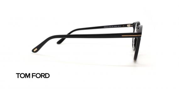 عینک طبی کائوچویی بیضی شکل تام فورد - رنگ مشکی - عکس از زاویه کنار