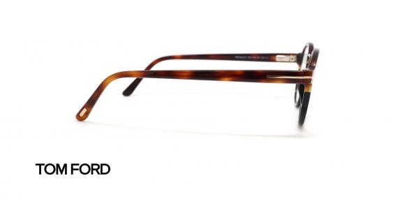 عینک گرد کائوچویی تام فورد مدل TF5606 - دو رنگ قهوه ای هاوانا و مشکی- عکس زاویه کنار