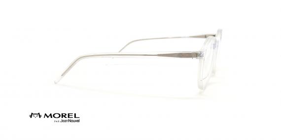 عینک طبی گرد جین نووِل - رنگ سفید شیشه ای - عکس از زاویه کنار