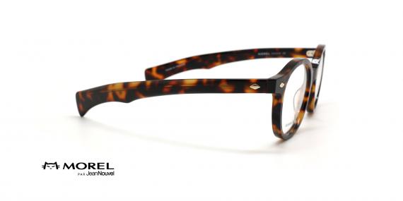 عینک طبی گرد جین نووِل - رنگ قهوه ای هاوانا - عکس از زاویه کنار