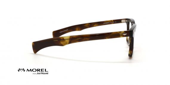 عینک طبی مربعی جین نووِل - رنگ قهوه ای هاوانا - عکس از زاویه کنار