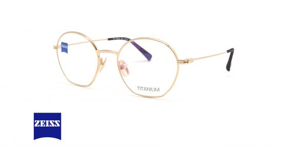 عینک طبی زایس طلایی فلزی - زاویه سه رخ