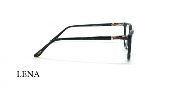 عینک طبی بیضی لنا - LENA LE429 - مشکی مات - عکاسی وحدت - زاویه کنار 