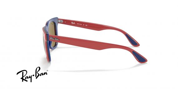 عینک آفتابی کائوچویی ری بن - RayBan RB4368 - عکس از زاویه کنار - رنگ قرمز