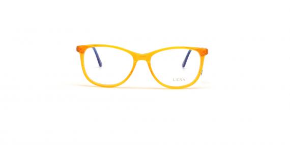 عینک طبی بچگانه طبی کودکان رنگ نارنجی با دسته سورمه ای - عکس زاویه روبرو