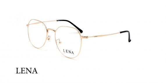 عینک طبی گرد لنا - LENA LE461 - رزگلد - عکاسی وحدت - زاویه سه رخ 