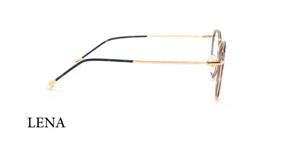 عینک طبی گربه ای لنا - LENA LE480 - طلایی بفش - عکاسی وحدت - زاویه کنار