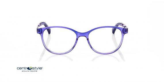 عینک طبی بچگانه سنترواستایل فریم بیضی کائوچویی بنفش رنگ - عکس از زاویه روبرو