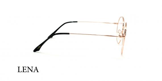 عینک طبی بیضی لنا - LENA LE484 - طلایی مشکی - عکاسی وحدت - زاویه کنار