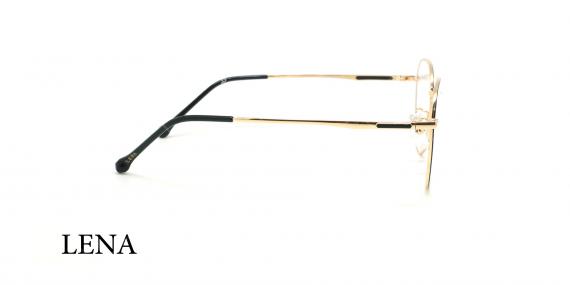 عینک طبی گرد لنا - LENA LE494 - مشکی طلایی - عکاسی وحدت - زاویه کنار