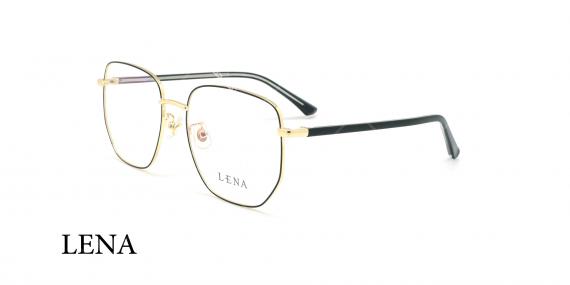 عینک طبی مربعی لنا - LENA LE499 - مشکی طلایی - عکاسی وحدت _ زاویه سه رخ 