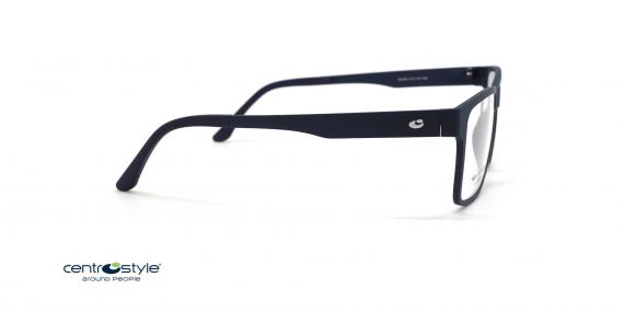 عینک طبی رویه دار سنترواستایل فریم کائوچویی مستطیلی رنگ سرمه ای تیره - عکس از زاویه کنار
